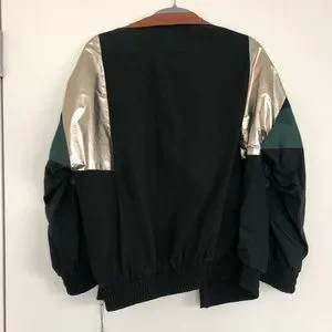 ★ZARA★ COLOUR BLOCK SHORT JACKET Zara Colour Block Metallic Hooded Lightweight Jacket size S